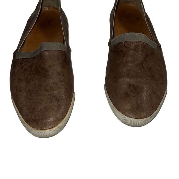 Frye Melanie Distressed Leather Loafers Light Brown Slip On Womens Sz 7.5 READ - Picture 4 of 11